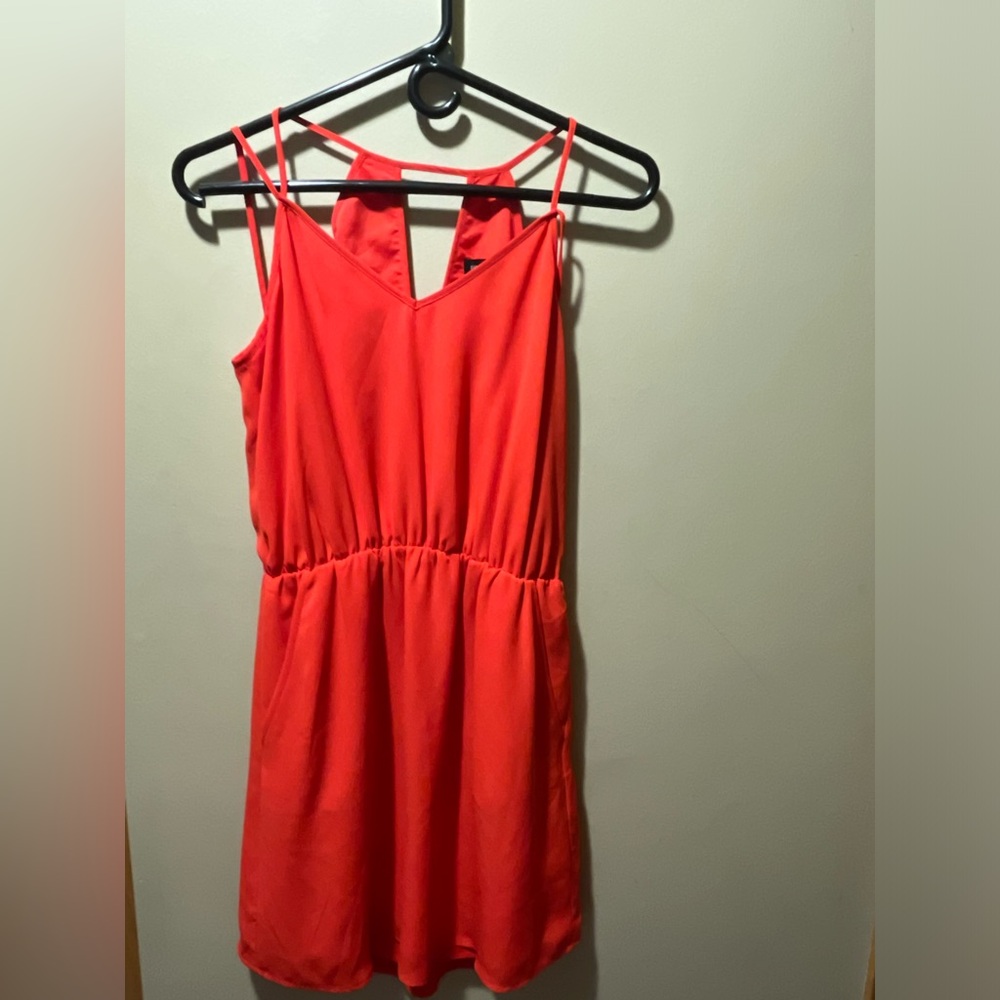 Never warn red hot Banana Republic dress!